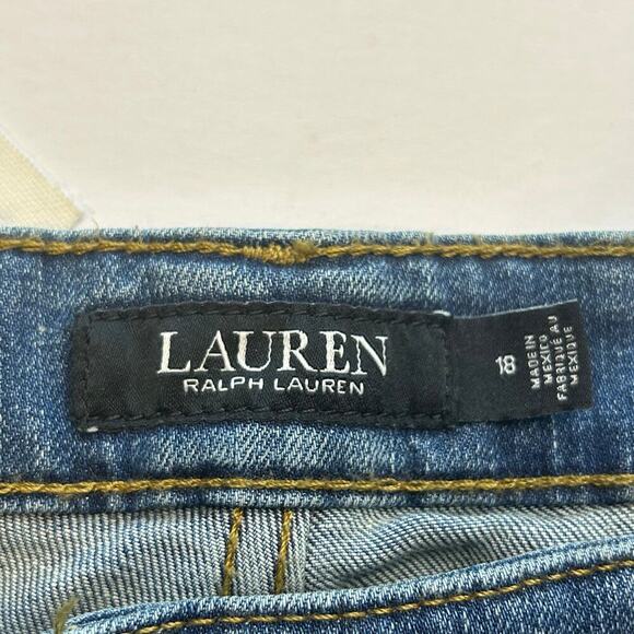 Lauren Ralph Lauren NWT Mid rise Straight leg stretch ocean blue jeans size 18 - Picture 6 of 8